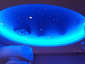 blue round star ceiling at Kettering Hosptial